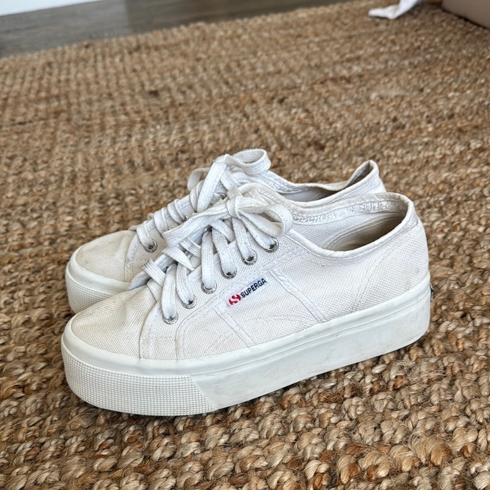 Superga Women's White Platform Sneakers